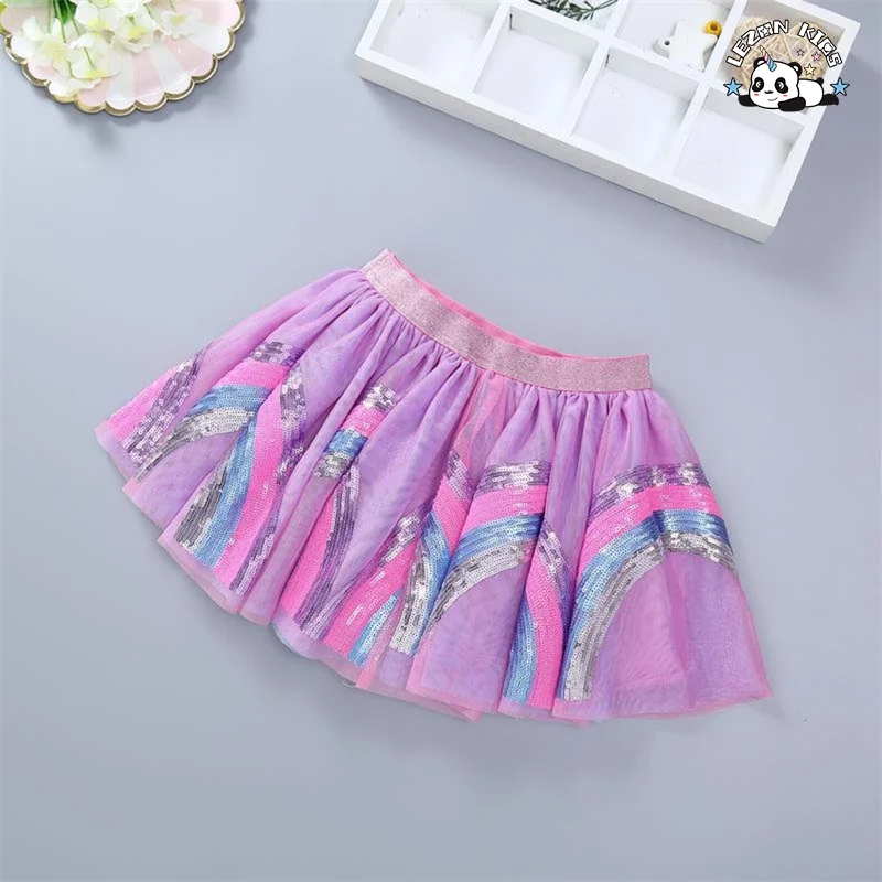 LEZONKIDS - Customize Sequins Rainbow Tutu Skirt for Girls Kids Toddlers in Summer for 4 Year Girls Tutu Dress